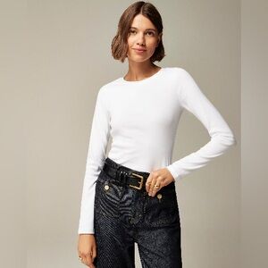 JCrew Classic Everyday White Long Sleeve Top, small NWT